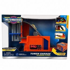 Micro Machines Tuner Garage Expanding Playset Series 1 w/ Exclusive Vehicle NEW